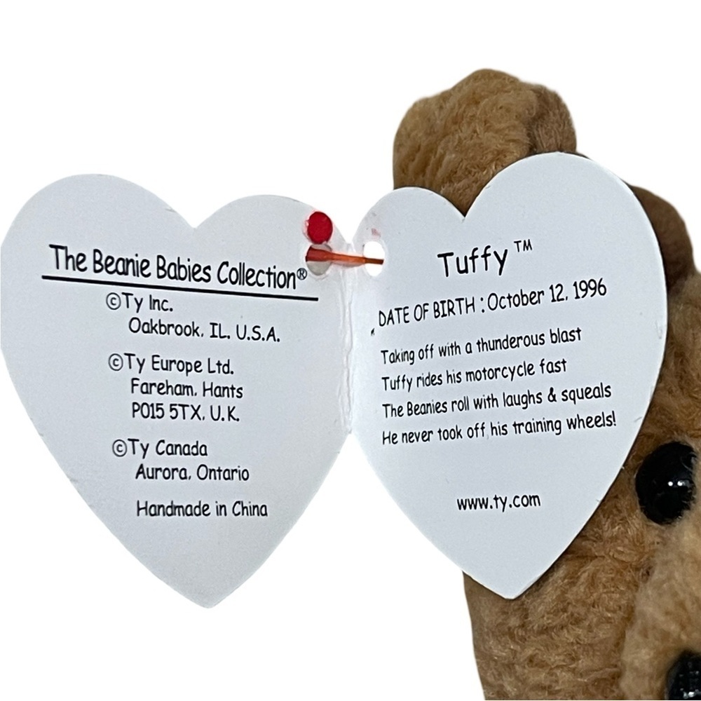 TY Beanie Baby Tuffy The Dog 6.5 Inch 1996 New W/tag Plush Stuff Animal Toy - Picture 5 of 7